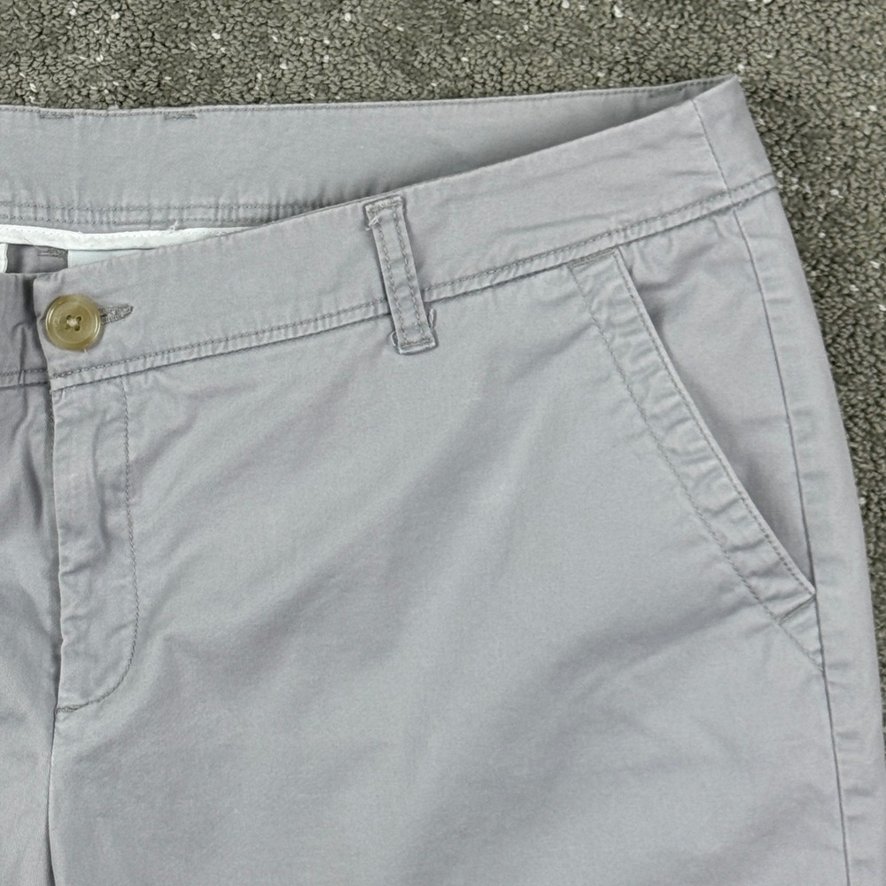 Liz Claiborne Chino Shorts Womens 16 Gray Cotton Stretch Mid Rise Bermuda